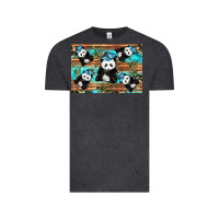 Vintage Black Camouflage Baby Panda Vintage Tee - Artiststas