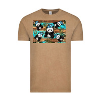 Vintage Coffee Camouflage Baby Panda Vintage Tee - Artiststas
