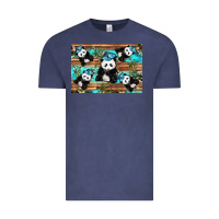 Vintage Denim Camouflage Baby Panda Vintage Tee - Artiststas