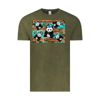 Vintage Olive Camouflage Baby Panda Vintage Tee - Artiststas