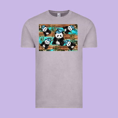 Camouflage Baby Panda Vintage Tee Designed By Artiststas