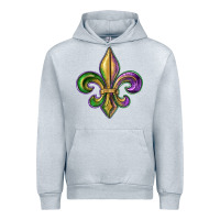 Heather Grey fleur de lis Urban Hoodie - RanaPortraitStore