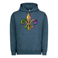 Pigment Midnight Navy fleur de lis Urban Hoodie - RanaPortraitStore