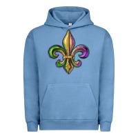 Pigment Pebble Blue fleur de lis Urban Hoodie - RanaPortraitStore