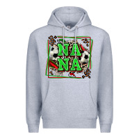 Heather Grey soccer nana with leopard Premium Hoodie - Zillion Design Studio