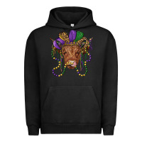 Highland Cow With Mardi Gras Hat Urban Hoodie | Teevron