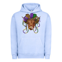 Pigment Grape Ice highland cow with mardi gras hat Urban Hoodie - RanaPortraitStore