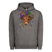 Pigment Tornado highland cow with mardi gras hat Urban Hoodie - RanaPortraitStore