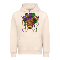 Sandshell highland cow with mardi gras hat Urban Hoodie - RanaPortraitStore