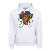 White highland cow with mardi gras hat Urban Hoodie - RanaPortraitStore