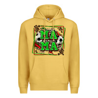Antique Gold soccer mama with leopard Premium Hoodie - Zillion Design Studio