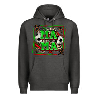 Charcoal Heather soccer mama with leopard Premium Hoodie - Zillion Design Studio