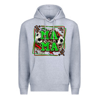 Heather Grey soccer mama with leopard Premium Hoodie - Zillion Design Studio