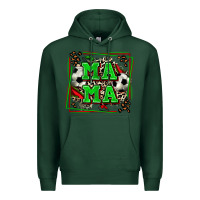 Sports Green soccer mama with leopard Premium Hoodie - Zillion Design Studio