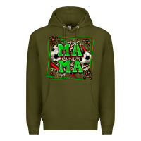 Army Green soccer mama with leopard Premium Hoodie - Zillion Design Studio