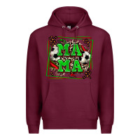 Burgundy soccer mama with leopard Premium Hoodie - Zillion Design Studio