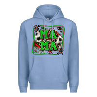 Colony Blue soccer mama with leopard Premium Hoodie - Zillion Design Studio