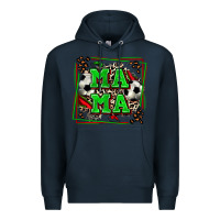 Navy soccer mama with leopard Premium Hoodie - Zillion Design Studio