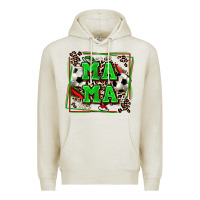 Oatmeal Heather soccer mama with leopard Premium Hoodie - Zillion Design Studio
