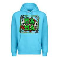Ocean Blue soccer mama with leopard Premium Hoodie - Zillion Design Studio