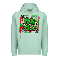 Seafoam soccer mama with leopard Premium Hoodie - Zillion Design Studio