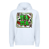White soccer mama with leopard Premium Hoodie - Zillion Design Studio