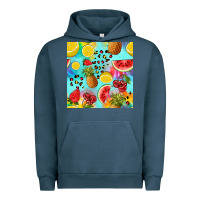 Pigment Midnight Navy fruits tie dye seamless pattern Urban Hoodie - Zillion Design Studio