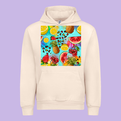 Fruits Tie Dye Seamless Pattern Urban Hoodie Designed By Zillion Design Studio
