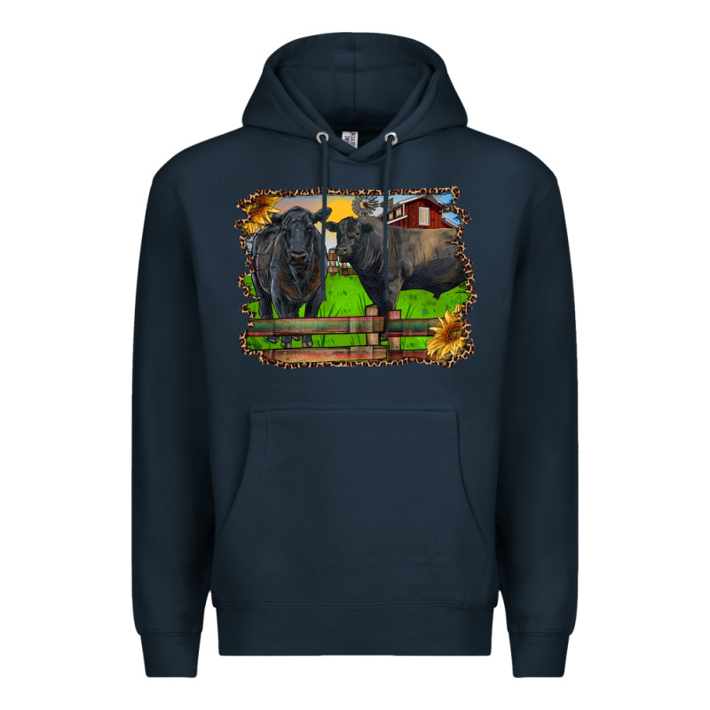 Black Angus Cattle And Bull In Barnyard Premium Hoodie by RanaPortraitStore | Teevron
