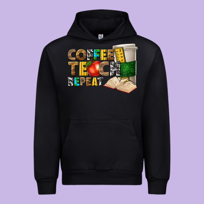 Coffee Teach Repeat Urban Hoodie Designed By Texasbilliewilder