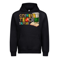 Black coffee teach repeat Urban Hoodie - texasbilliewilder