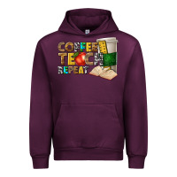 Mauve Wine coffee teach repeat Urban Hoodie - texasbilliewilder