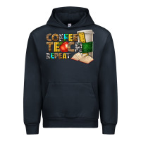 Navy coffee teach repeat Urban Hoodie - texasbilliewilder