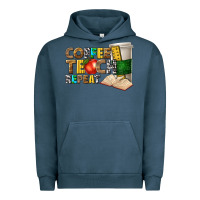 Pigment Midnight Navy coffee teach repeat Urban Hoodie - texasbilliewilder