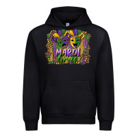 Black mardi gras mask with leopard background Urban Hoodie - RanaPortraitStore