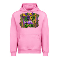 Fuchsia Pink mardi gras mask with leopard background Urban Hoodie - RanaPortraitStore