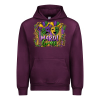 Mauve Wine mardi gras mask with leopard background Urban Hoodie - RanaPortraitStore