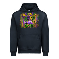 Navy mardi gras mask with leopard background Urban Hoodie - RanaPortraitStore