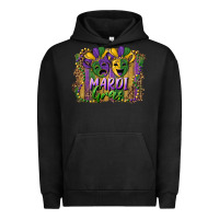 Pigment Black mardi gras mask with leopard background Urban Hoodie - RanaPortraitStore