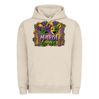 Mardi Gras Mask With Leopard Background Urban Hoodie | Teevron