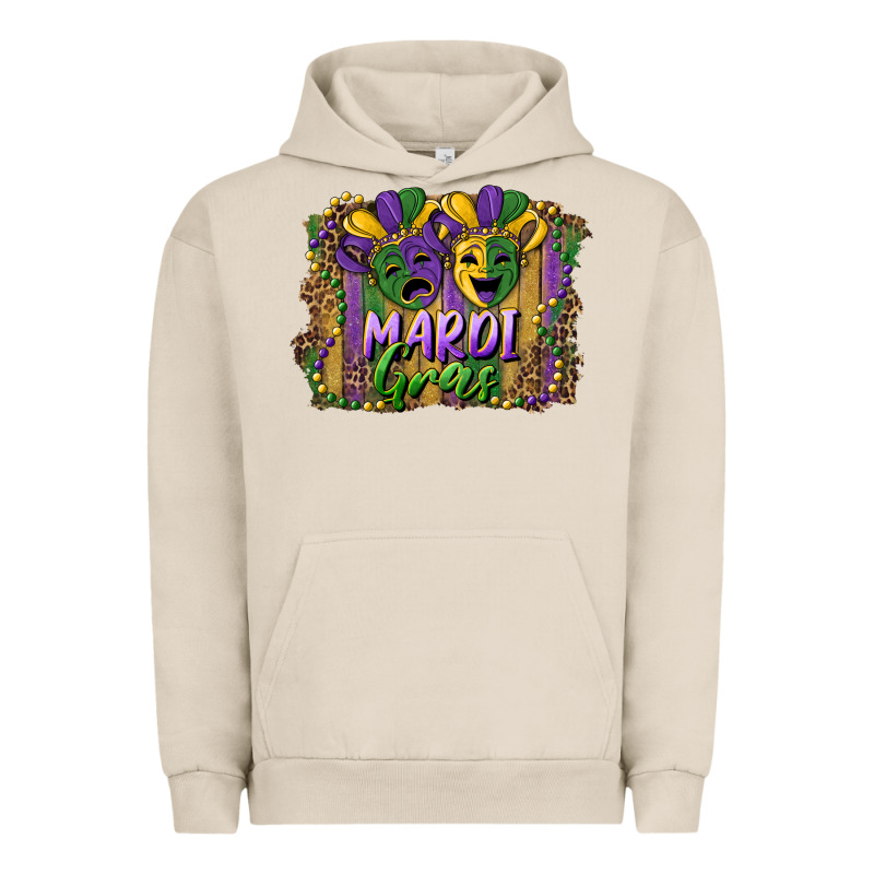 Mardi Gras Mask With Leopard Background Urban Hoodie by RanaPortraitStore | Teevron