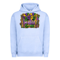 Pigment Grape Ice mardi gras mask with leopard background Urban Hoodie - RanaPortraitStore
