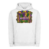 Pigment Lunar Rock mardi gras mask with leopard background Urban Hoodie - RanaPortraitStore