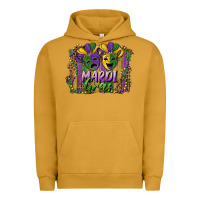 Pigment Peanut Butter mardi gras mask with leopard background Urban Hoodie - RanaPortraitStore