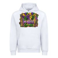 White mardi gras mask with leopard background Urban Hoodie - RanaPortraitStore
