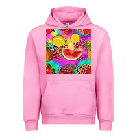 Fuchsia Pink fruits leopard tie dye seamless pattern Urban Hoodie - Zillion Design Studio