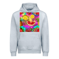 Heather Grey fruits leopard tie dye seamless pattern Urban Hoodie - Zillion Design Studio