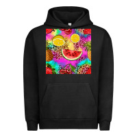 Pigment Black fruits leopard tie dye seamless pattern Urban Hoodie - Zillion Design Studio