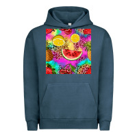 Pigment Midnight Navy fruits leopard tie dye seamless pattern Urban Hoodie - Zillion Design Studio