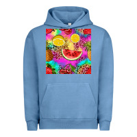 Pigment Pebble Blue fruits leopard tie dye seamless pattern Urban Hoodie - Zillion Design Studio